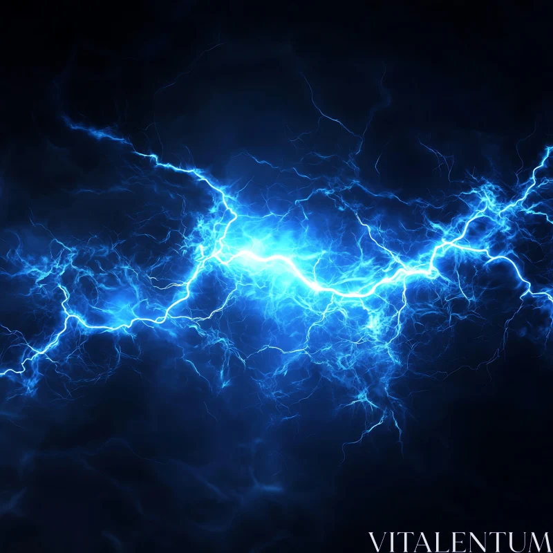 Electric Blue Lightning Display AI Image