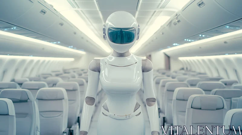 Modern Robot in Airplane AI Image