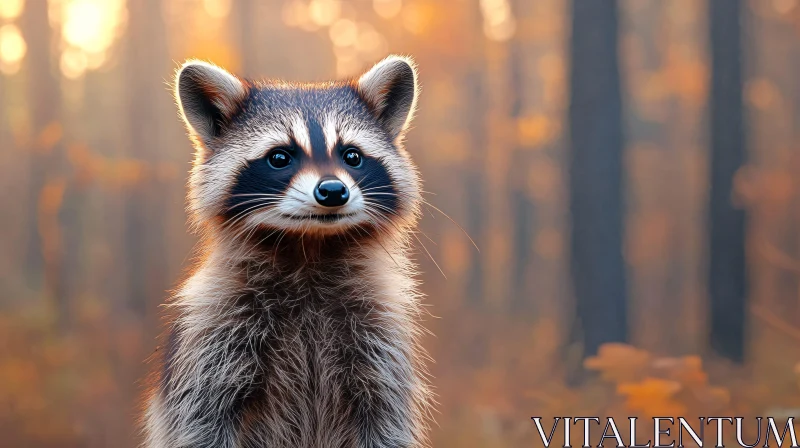 AI ART Raccoon Amidst Autumn Leaves