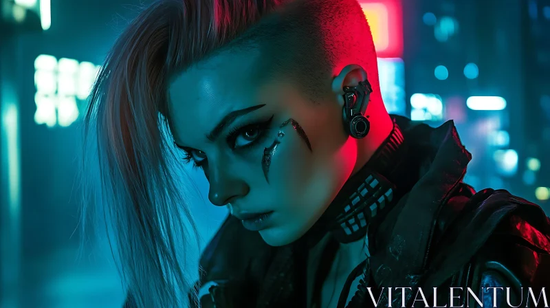 Futuristic Cyberpunk Portrait AI Image