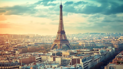 Paris Cityscape with Iconic Eiffel Tower