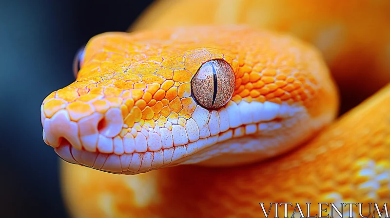 Orange Snake Macro Image AI Image