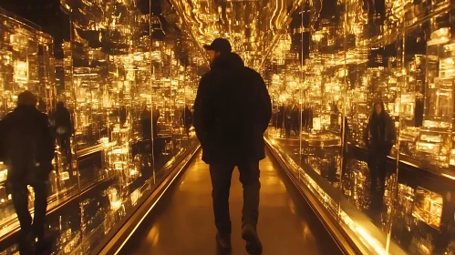 Golden Mirror Tunnel Walk