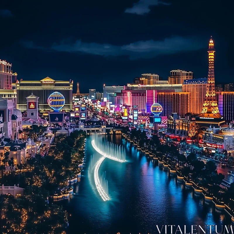 AI ART Illuminated Las Vegas Nightscape