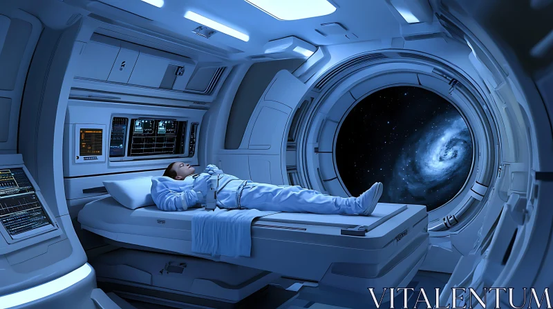 Advanced Space Capsule Interior with Sleep Pod AI Image