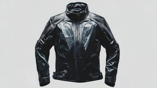 Modern Black Leather Outerwear with Multiple Zippers