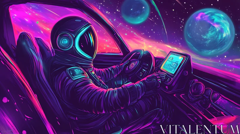 AI ART Futuristic Space Exploration with Astronaut