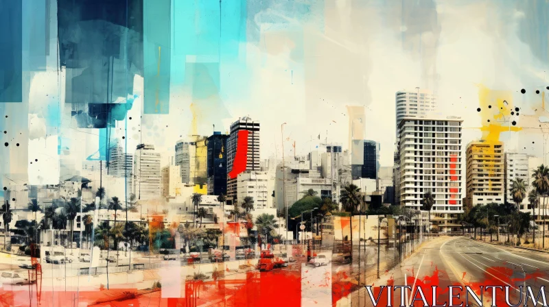 Contemporary Cityscape Art AI Image