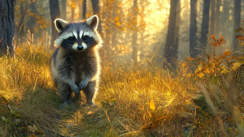 Golden Autumn Raccoon