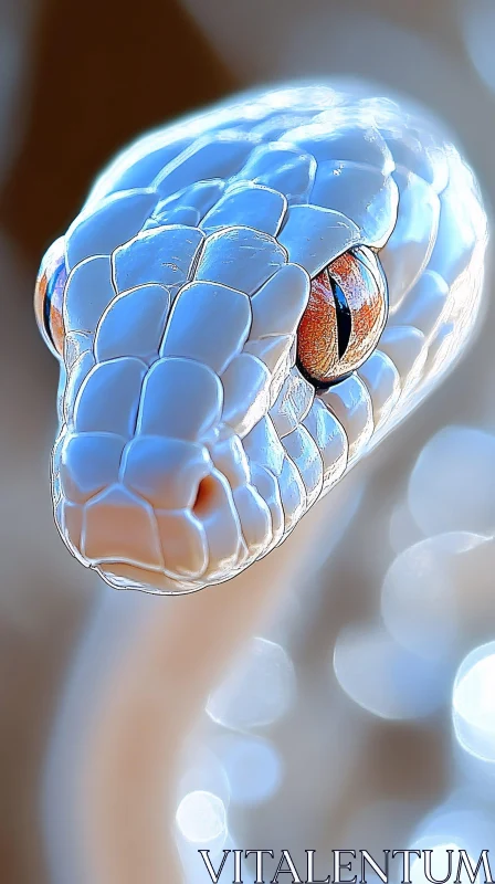 Detailed Snake Head with Textured Scales AI Image