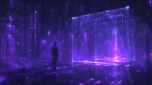 Mystical Purple Cube Scene