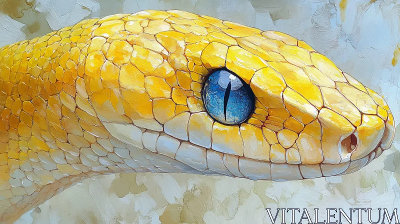 Yellow Snake Artistic Portrait AI Image