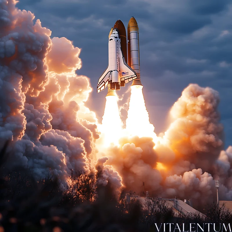 AI ART Spectacular Space Shuttle Ignition