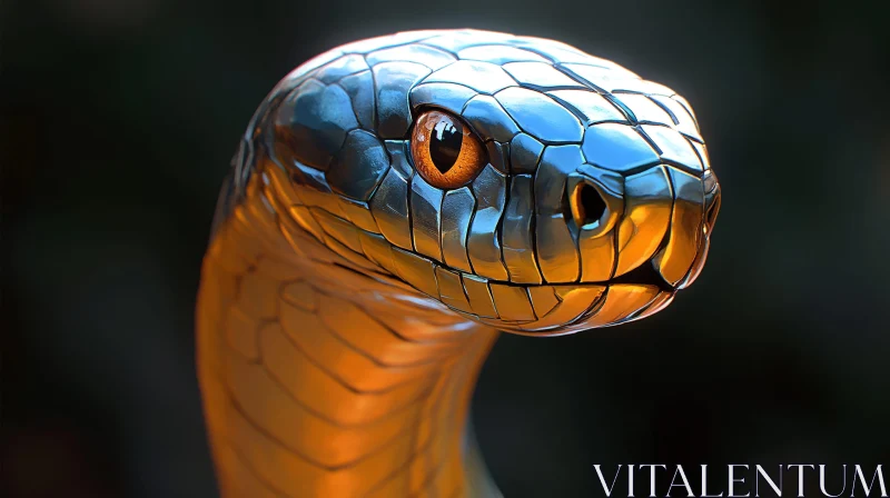 AI ART Snake Head in Detail