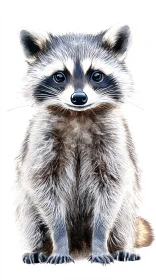 Adorable Raccoon on Light Background