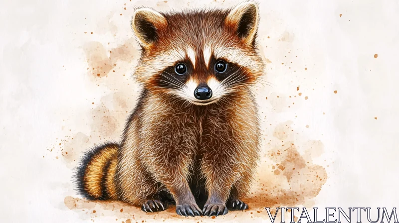 Adorable Raccoon with Soft Fur Details AI Image