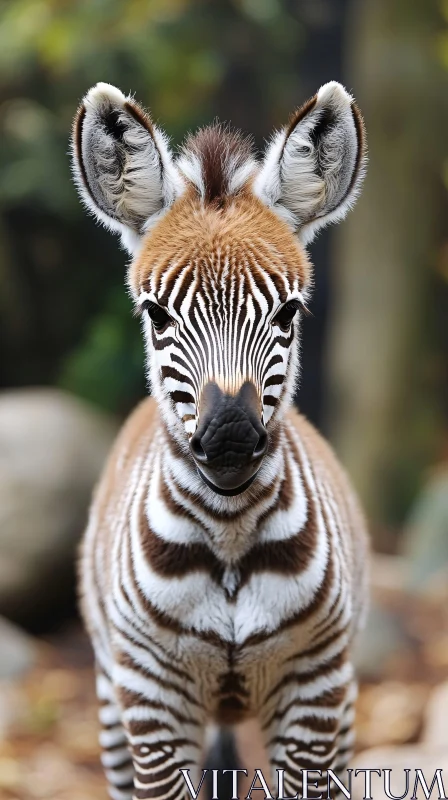 Young Zebra with Striking Stripes AI Image