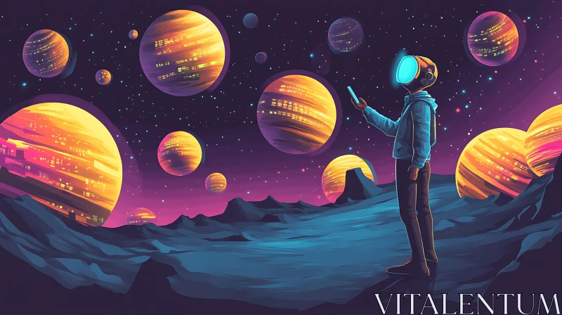 AI ART Astronaut in a Futuristic Alien Landscape