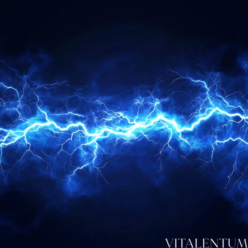 Electric Blue Lightning Display AI Image