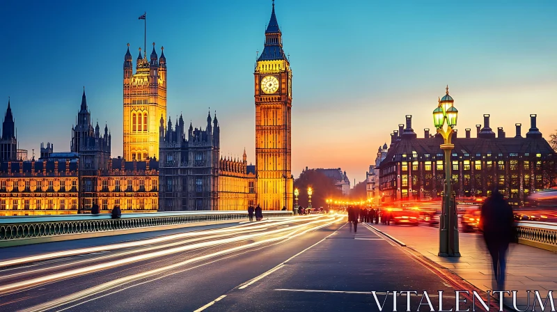 London Big Ben Night Cityscape AI Image