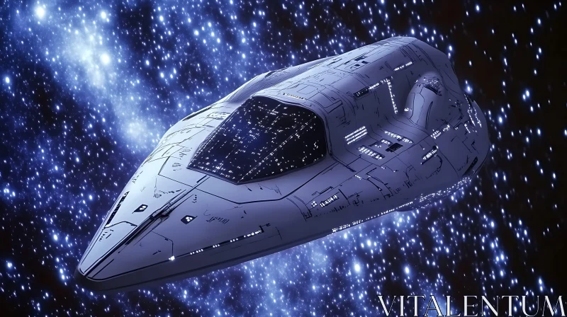 Advanced Spaceship in Outer Space AI Image