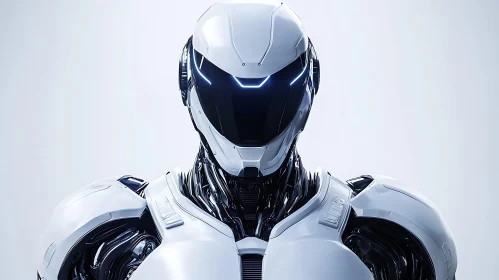 Modern Cyborg with White Metal Armor