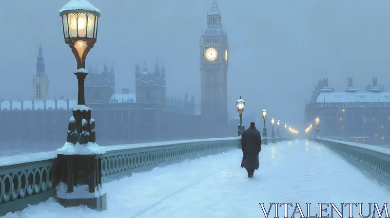 Winter Evening in London AI Image