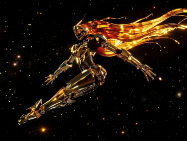 Golden Cyborg in Space