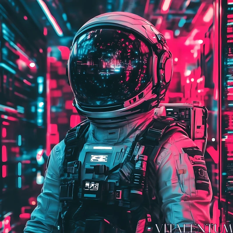 Cyberpunk Space Explorer AI Image