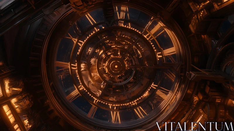 Complex Mechanical Structure with Warm Illumination