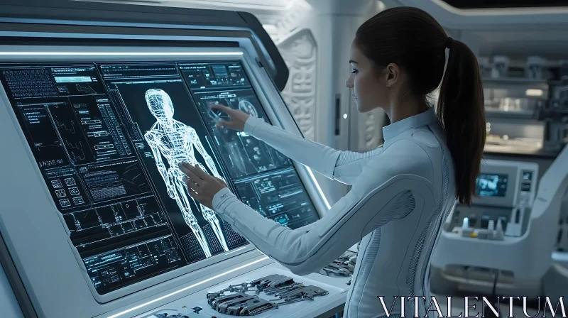 Sci-Fi Laboratory with Hologram Interface