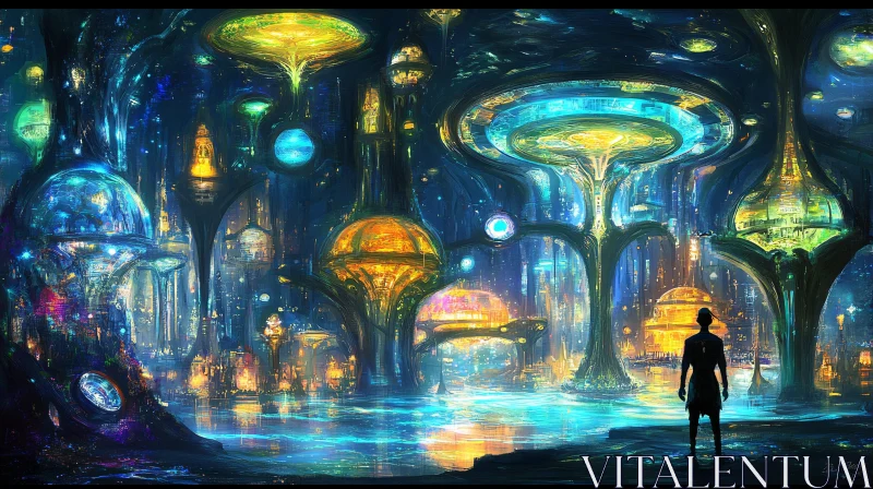 Luminous Futuristic Fantasy City