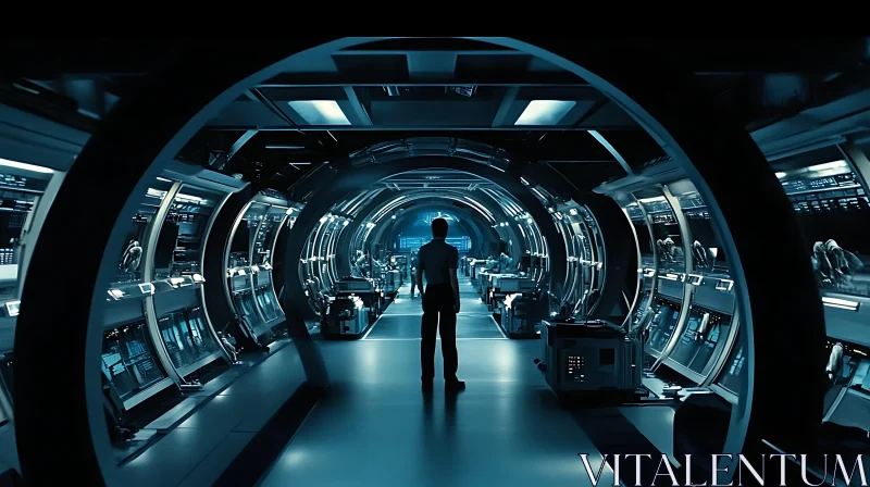 Advanced Sci-Fi Corridor in Spaceship