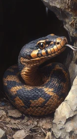 Snake Coiled in Natural Setting