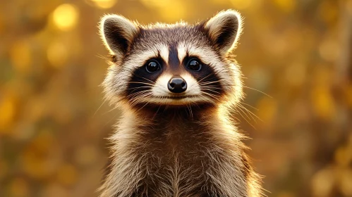 Curious Raccoon Amidst Fall Colors