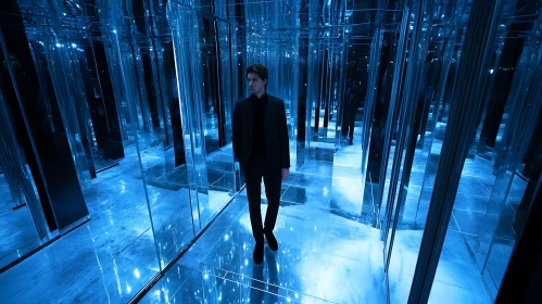 Reflections in a Blue Mirror Maze