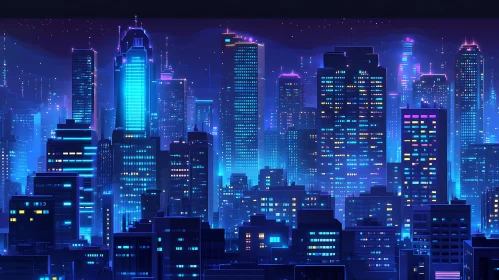 Vibrant Urban Skyline at Night