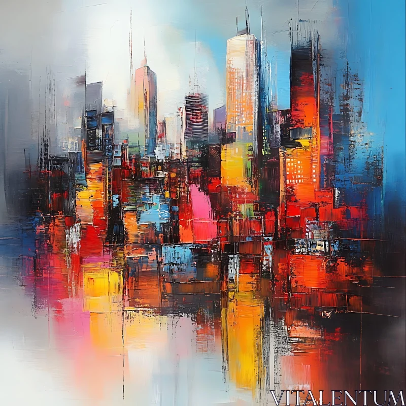 AI ART Vibrant Urban Abstract Art