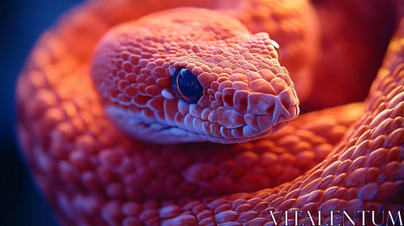 AI ART Macro View of a Coiled Snake