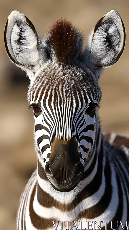 AI ART Close-Up Zebra Face