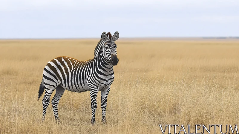 Majestic Zebra in Grassland AI Image