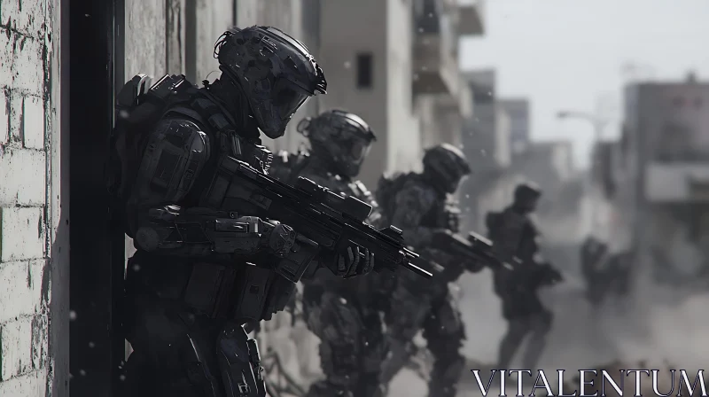 AI ART Futuristic Military Cyborgs in Battle