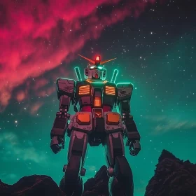 Stellar Robot with Neon Lights