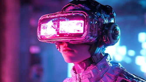 Neon Glow VR Cyborg