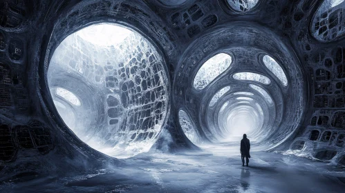 Surreal Tunnel with Intricate Architecture