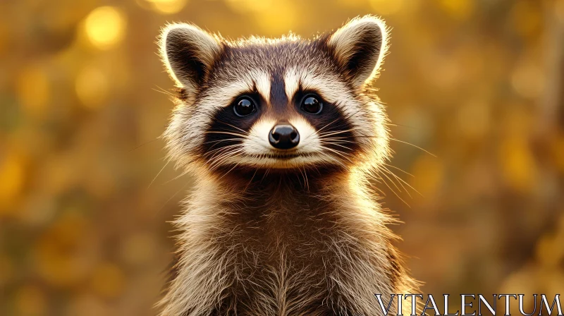 Curious Raccoon Amidst Fall Colors AI Image