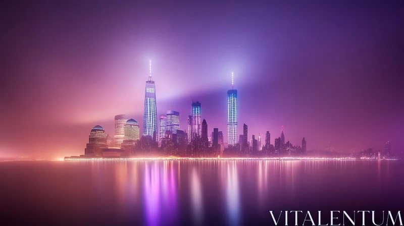 AI ART Stunning Urban Skyline at Night