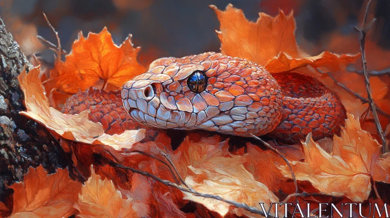 AI ART Reptile Camouflage in Fall