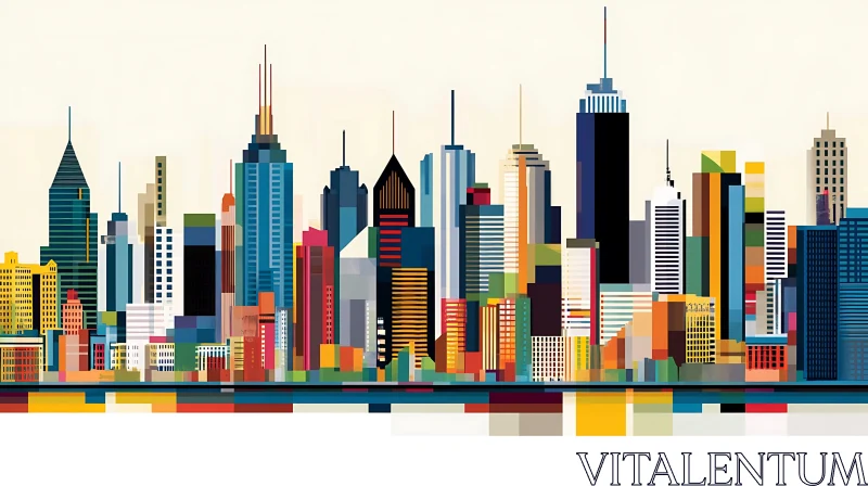 AI ART Abstract Urban Skyline