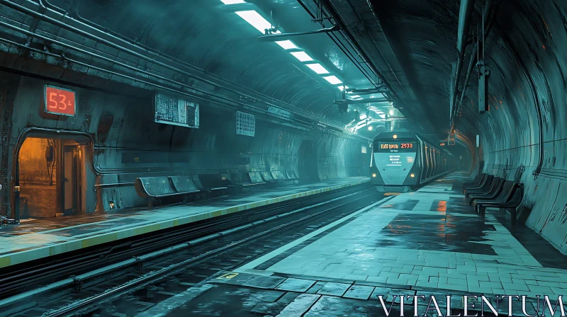 Atmospheric Subway Scene AI Image